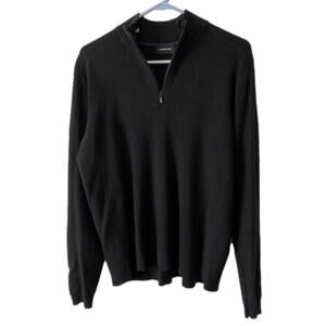 Claiborne Men's S‎ Preppy 1/4 Zip Pull Over Sweater Academia Business Neutral